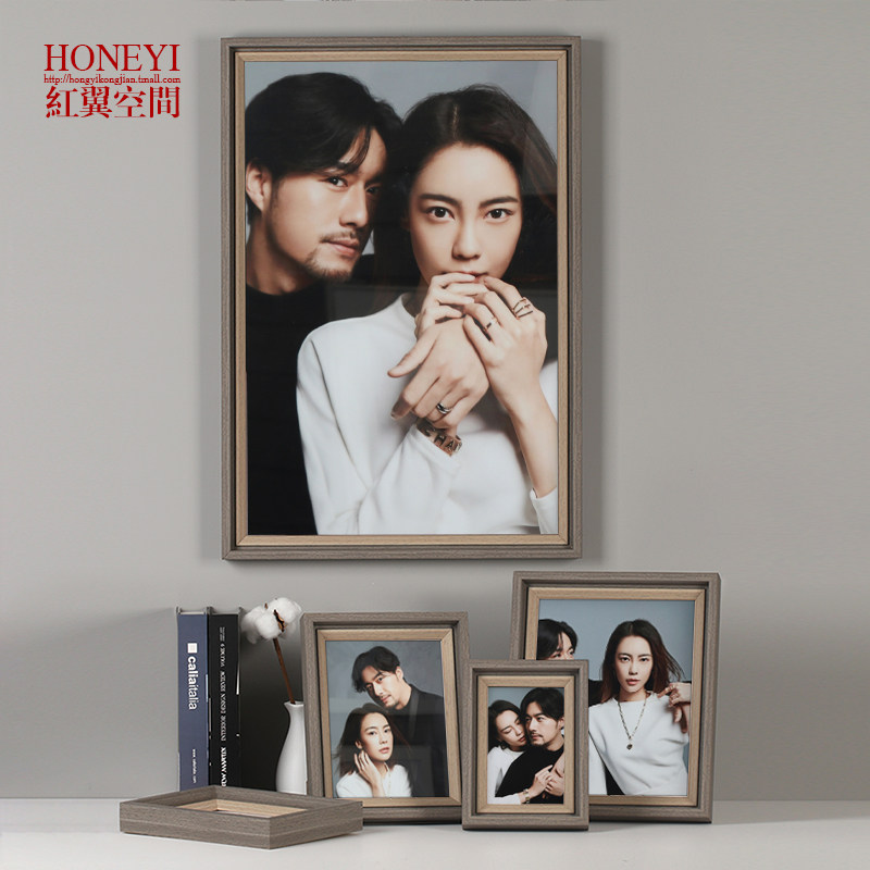 Photo frame wash photo 6-12 inch swing table to make photo print enlarged hanging wall 16-36 inch solid wood frame set to do-Taobao