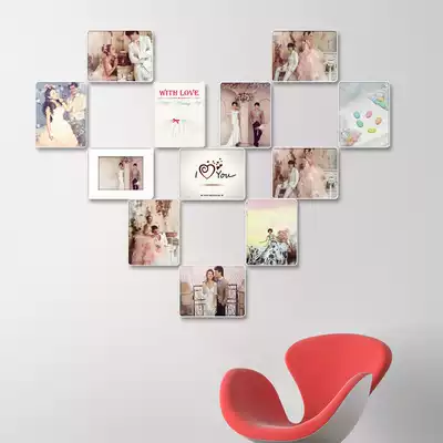 Crystal photo wall making wedding photos enlarged photo frame hanging wall heart shaped custom photo photo studio Lamina version frame