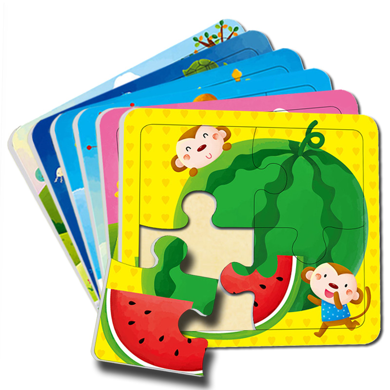 Hands-on Brain Play Jigsaw Puzzle Children Puzzle Toys 2-6-year-old Baby Wise Li Development 3-in-order chunks Jigsaw Puzzle Flat