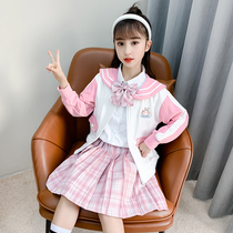 Net red girls spring JK jacket 2021 new childrens middle and large childrens early spring windbreaker foreign style fashionable top spring and autumn