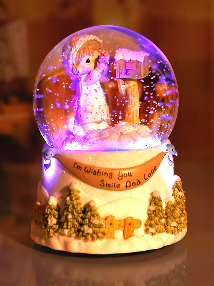 Girl crystal ball music box Rotating snowflake music box Send girls children's Birthday gift Valentine's Day gift