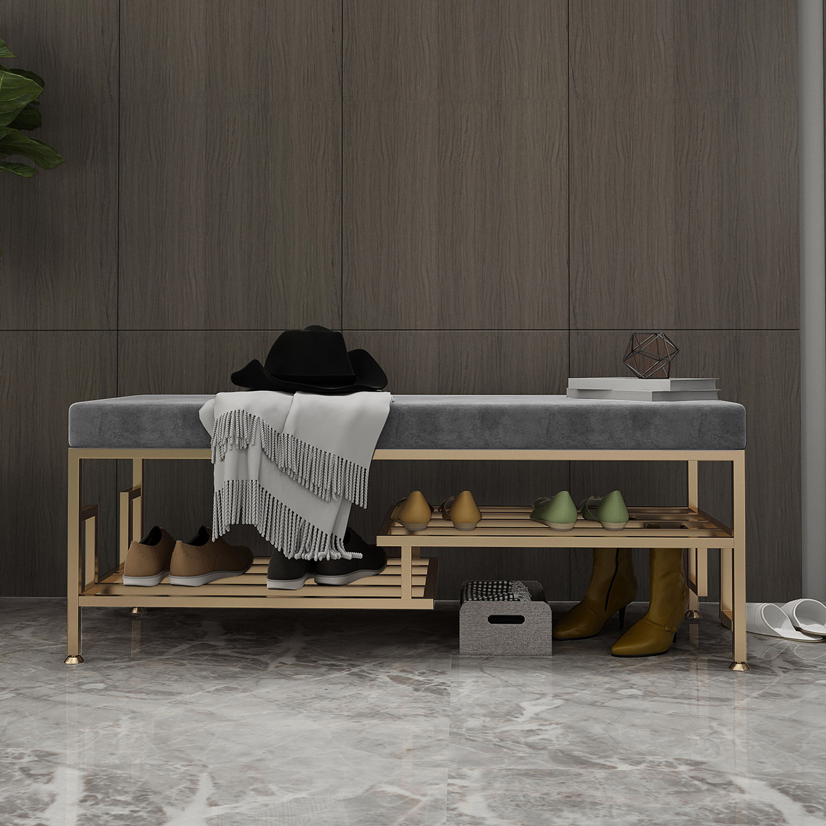 Home shoe changing stool home door light luxury shoe stool entry long stool can sit shoe cabinet Nordic porch stool