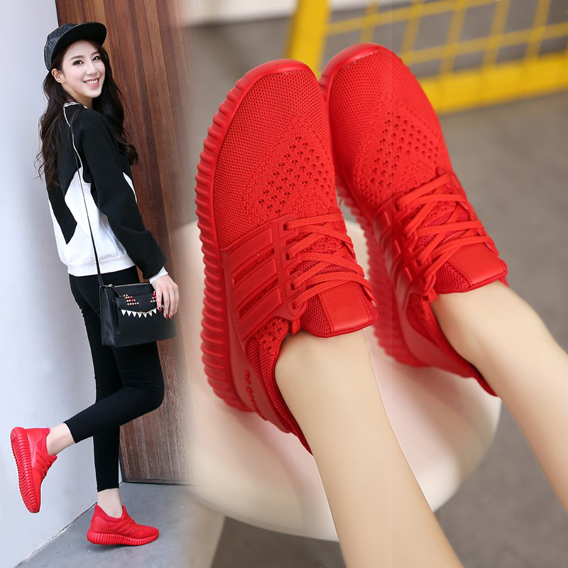 Little Red Shoes for Women 2026 New Lightweight Non-Slip Zodiac Year Shoes Sports Casual Running Shoes for Women Dancing Mom Shoes