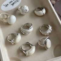 Retro milk white drip glaze metal niche design simple and versatile high-end exaggerated personalized ring index finger ring