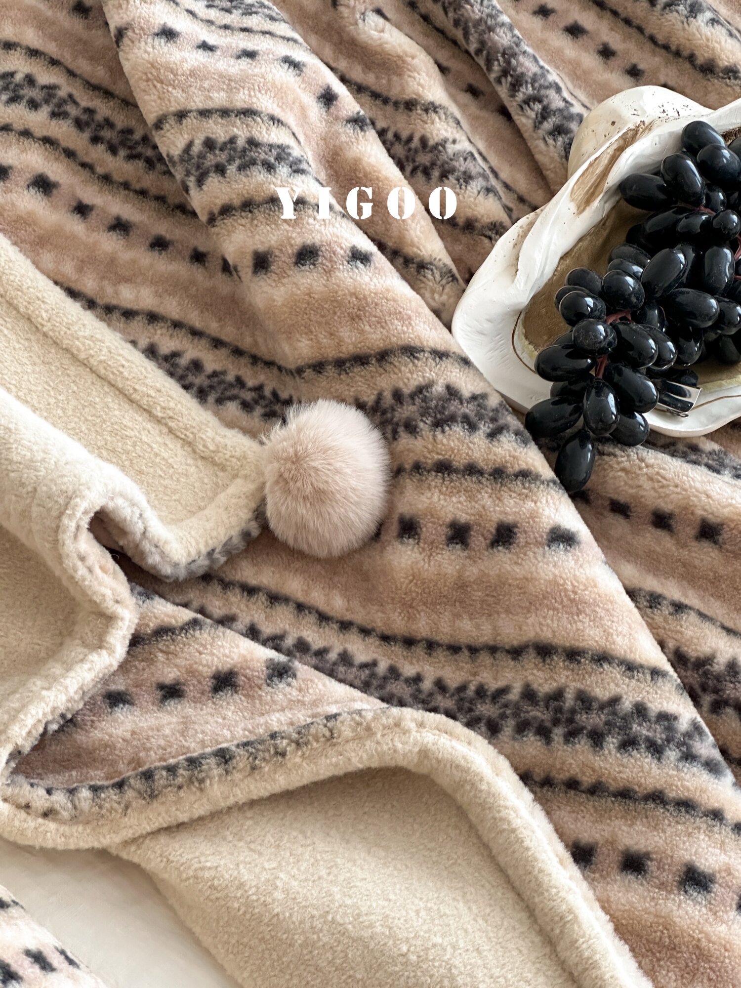 Осенне-зимнее жаккардовое покрывало под кашемир в стиле ins с узором Фэр-Айл, винтажное утолщенное одеяло для отдыха и дневного сна