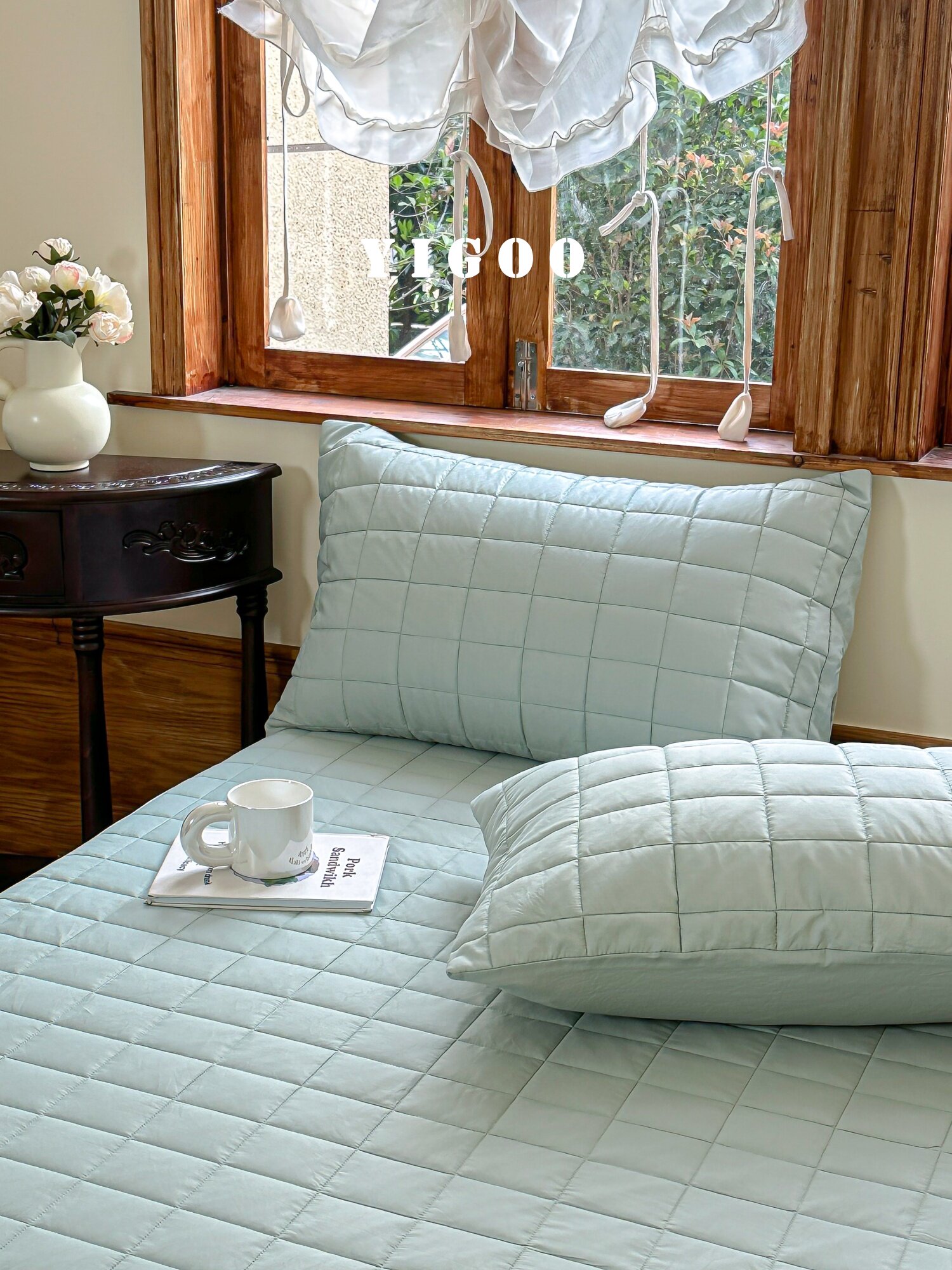 Простая мягкая стеганая простыня из тенселя и нейлона класса А с наполнителем, комплект из 3 предметов с высоким чехлом для матраса, однотонная