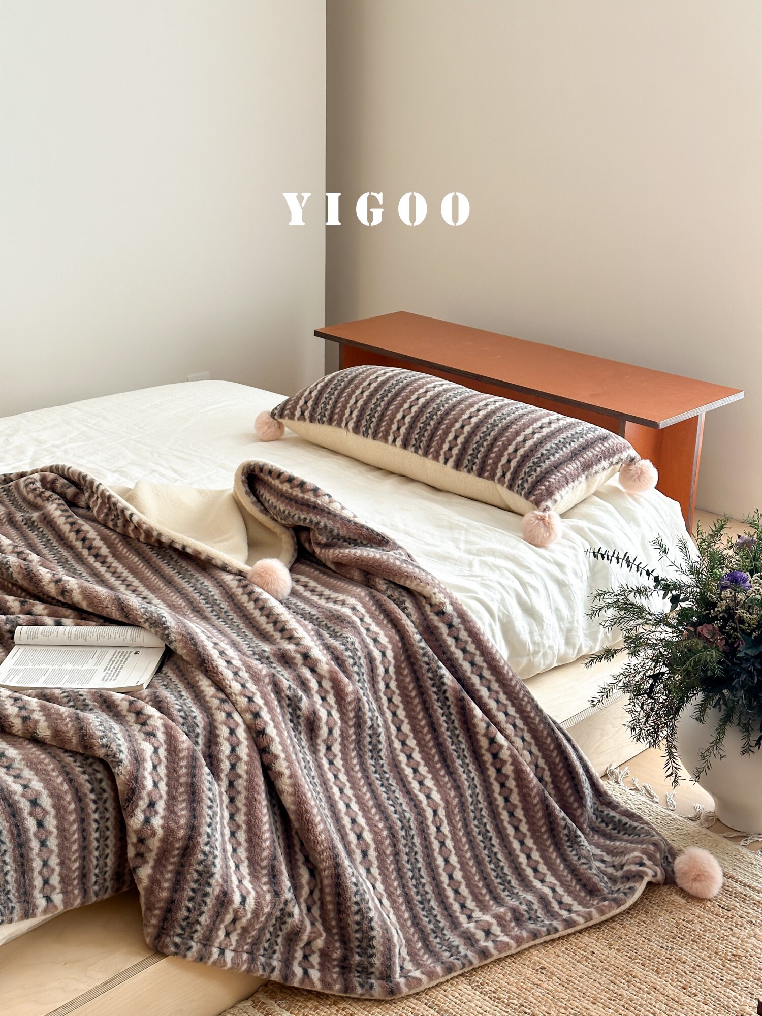 Осенне-зимнее жаккардовое покрывало под кашемир в стиле ins с узором Фэр-Айл, винтажное утолщенное одеяло для отдыха и дневного сна