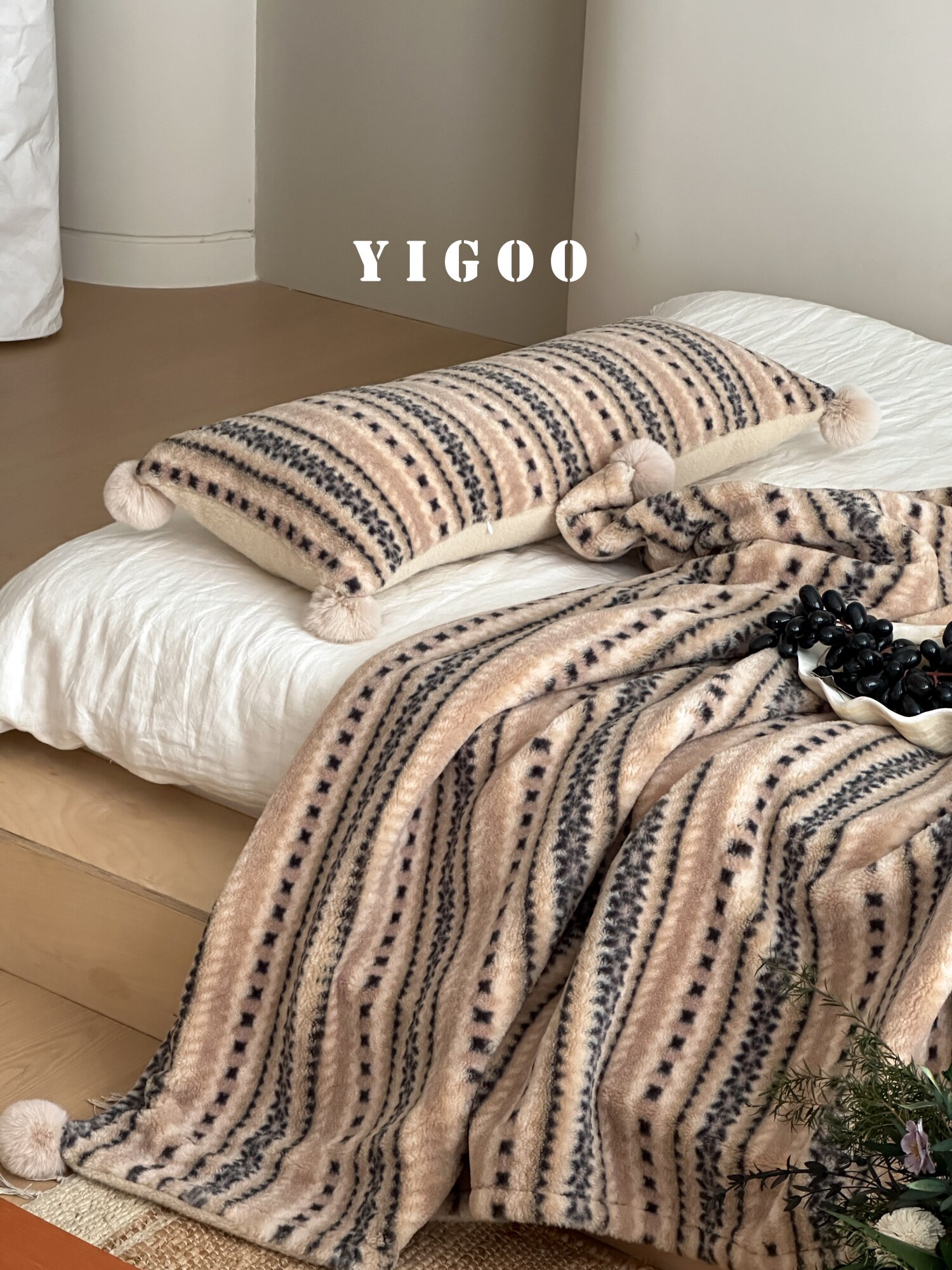 Осенне-зимнее жаккардовое покрывало под кашемир в стиле ins с узором Фэр-Айл, винтажное утолщенное одеяло для отдыха и дневного сна