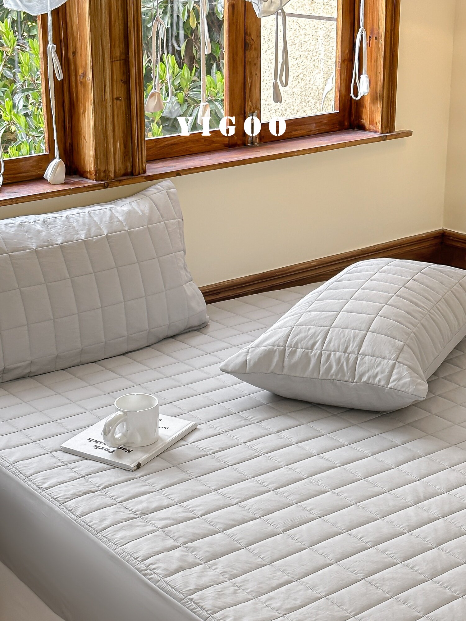 Простая мягкая стеганая простыня из тенселя и нейлона класса А с наполнителем, комплект из 3 предметов с высоким чехлом для матраса, однотонная