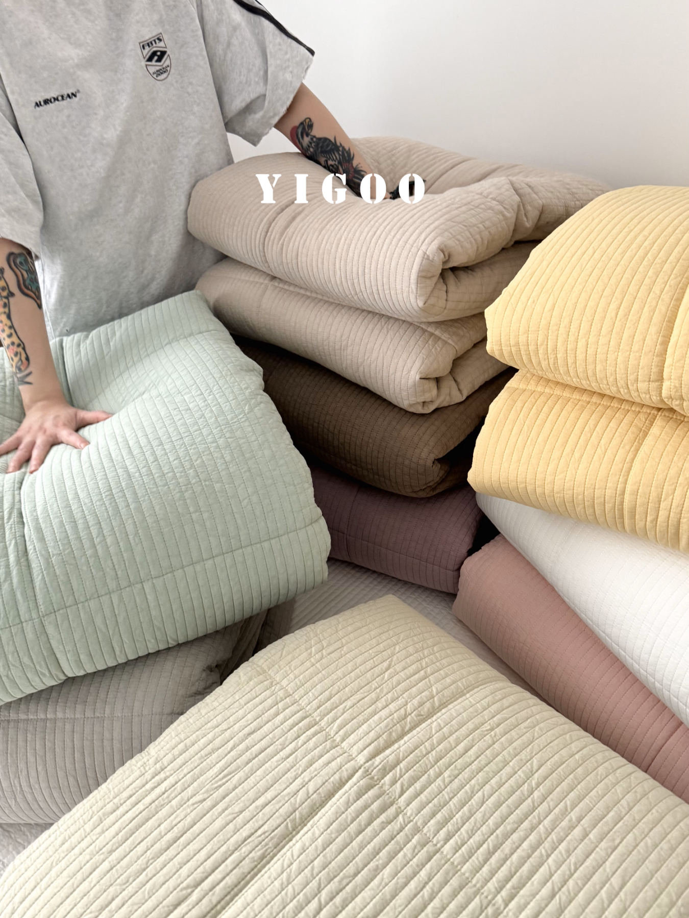 Корейское мягкое пушистое одеяло-хлеб | Простое однотонное стеганое хлопковое цельное одеяло весна-осень четыре сезона