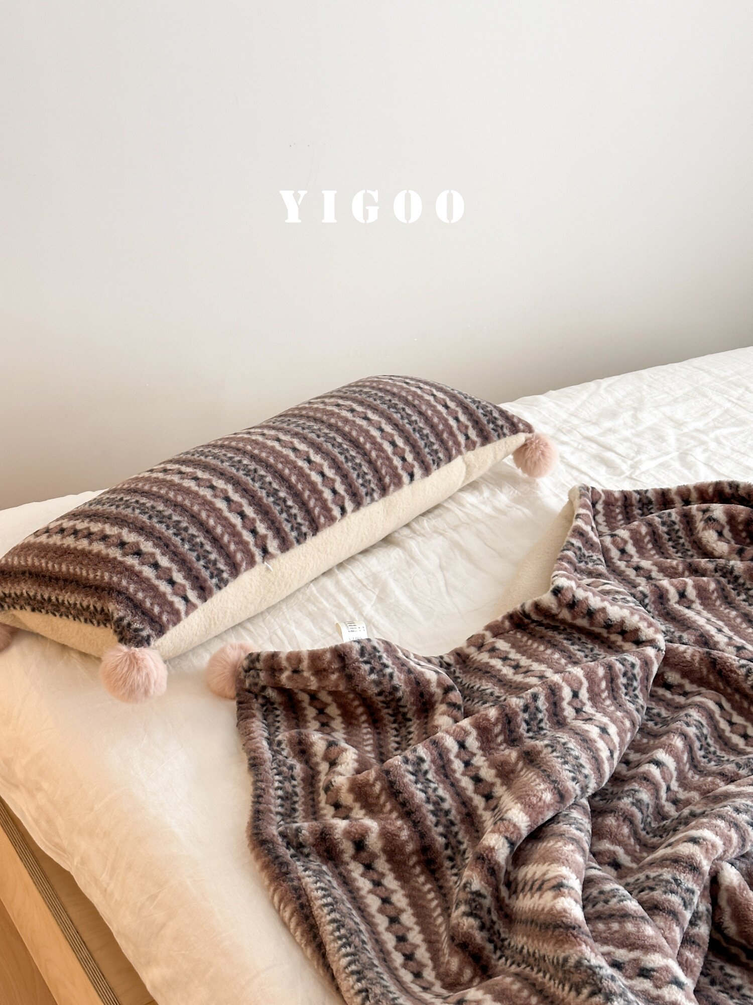 Осенне-зимнее жаккардовое покрывало под кашемир в стиле ins с узором Фэр-Айл, винтажное утолщенное одеяло для отдыха и дневного сна