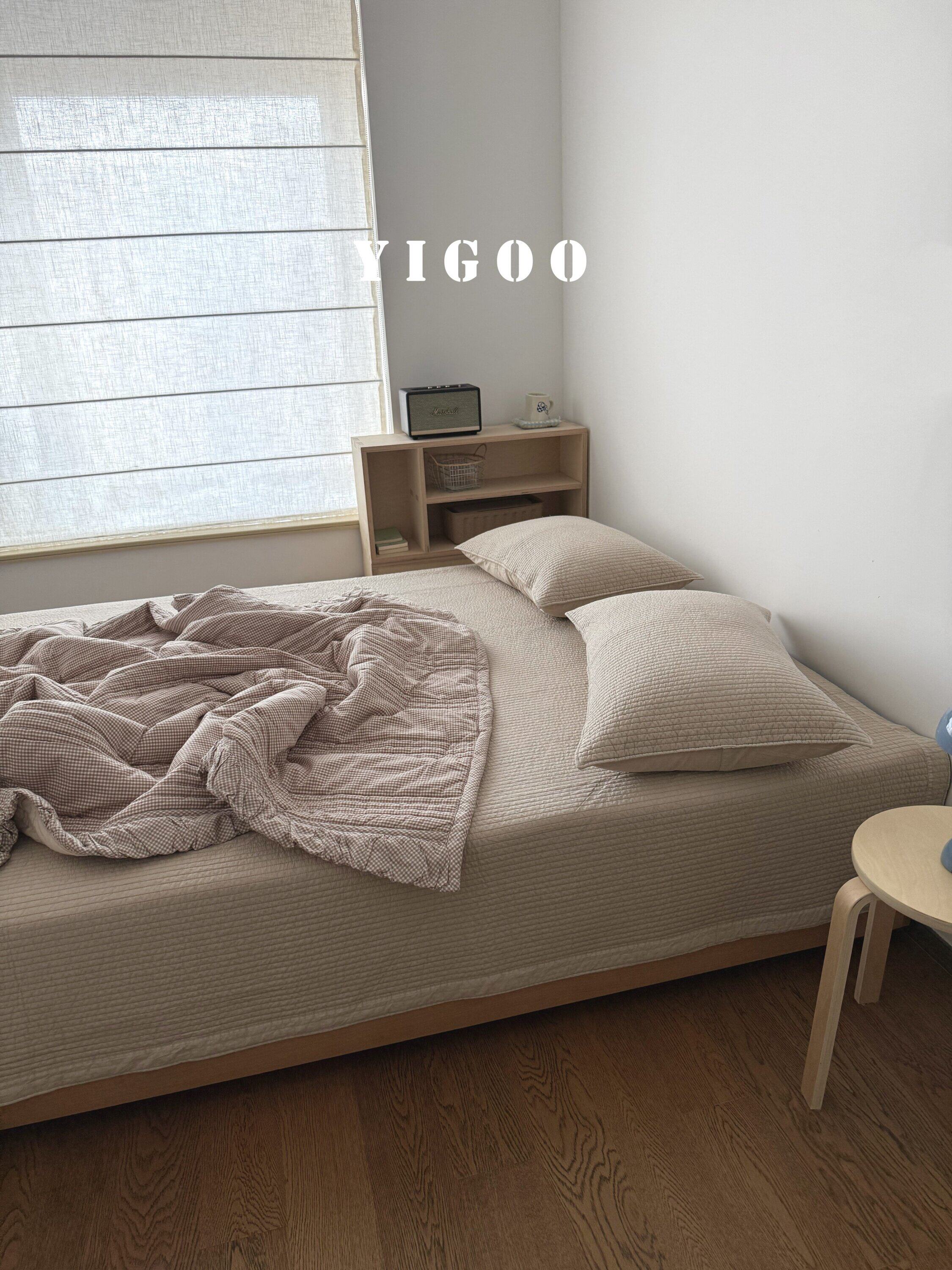 Корейское складчатое кружевное ретро цветное тканое хлопковое клетчатое модальное хлопковое четырехсезонное кондиционерное цельное одеяло мягкое после стирки