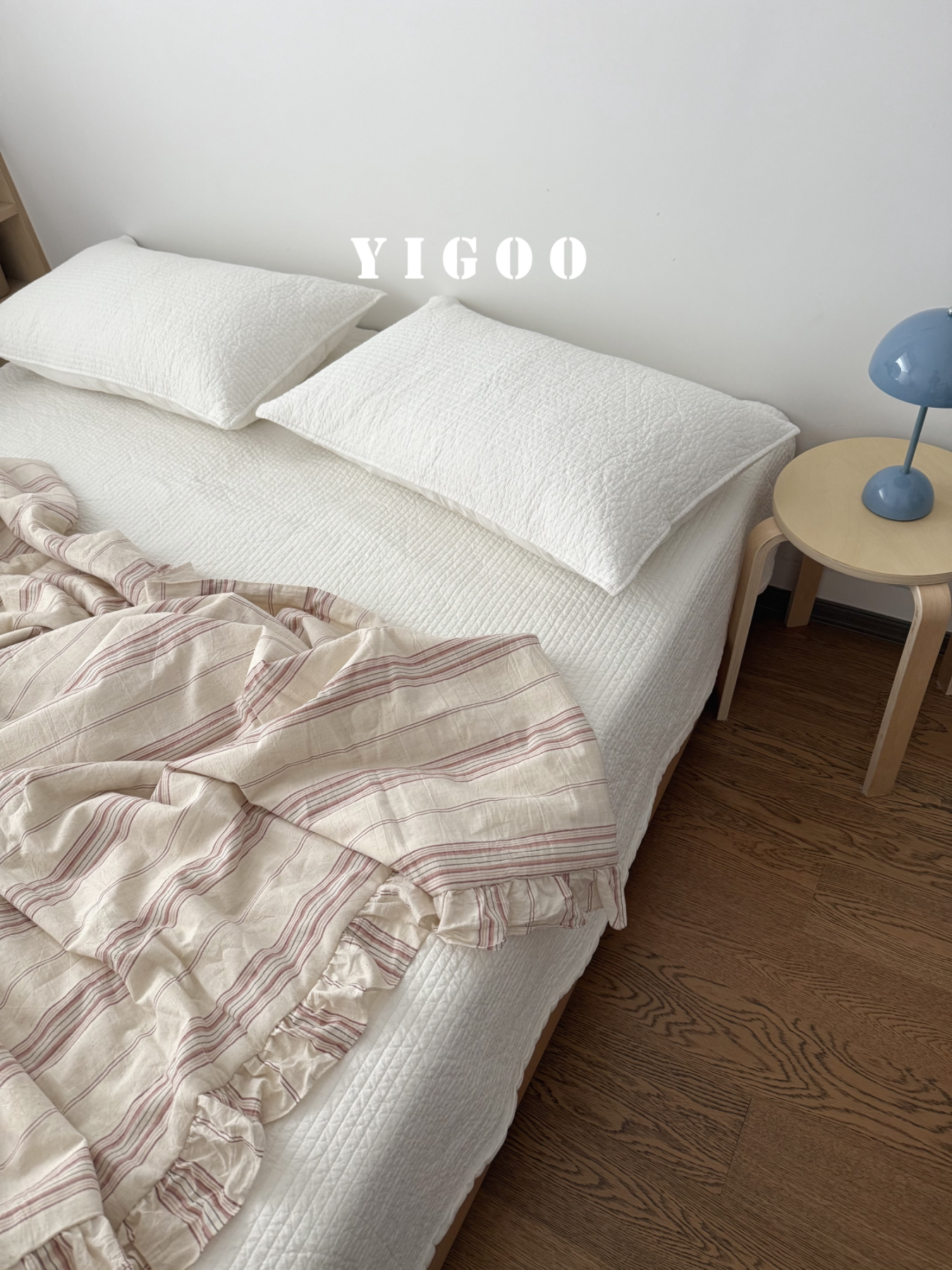 Простое летнее одеяло из хлопка и льна с оборками и винтажными полосками, тонкое цельное одеяло для кондиционера, дышащее, можно стирать в машине