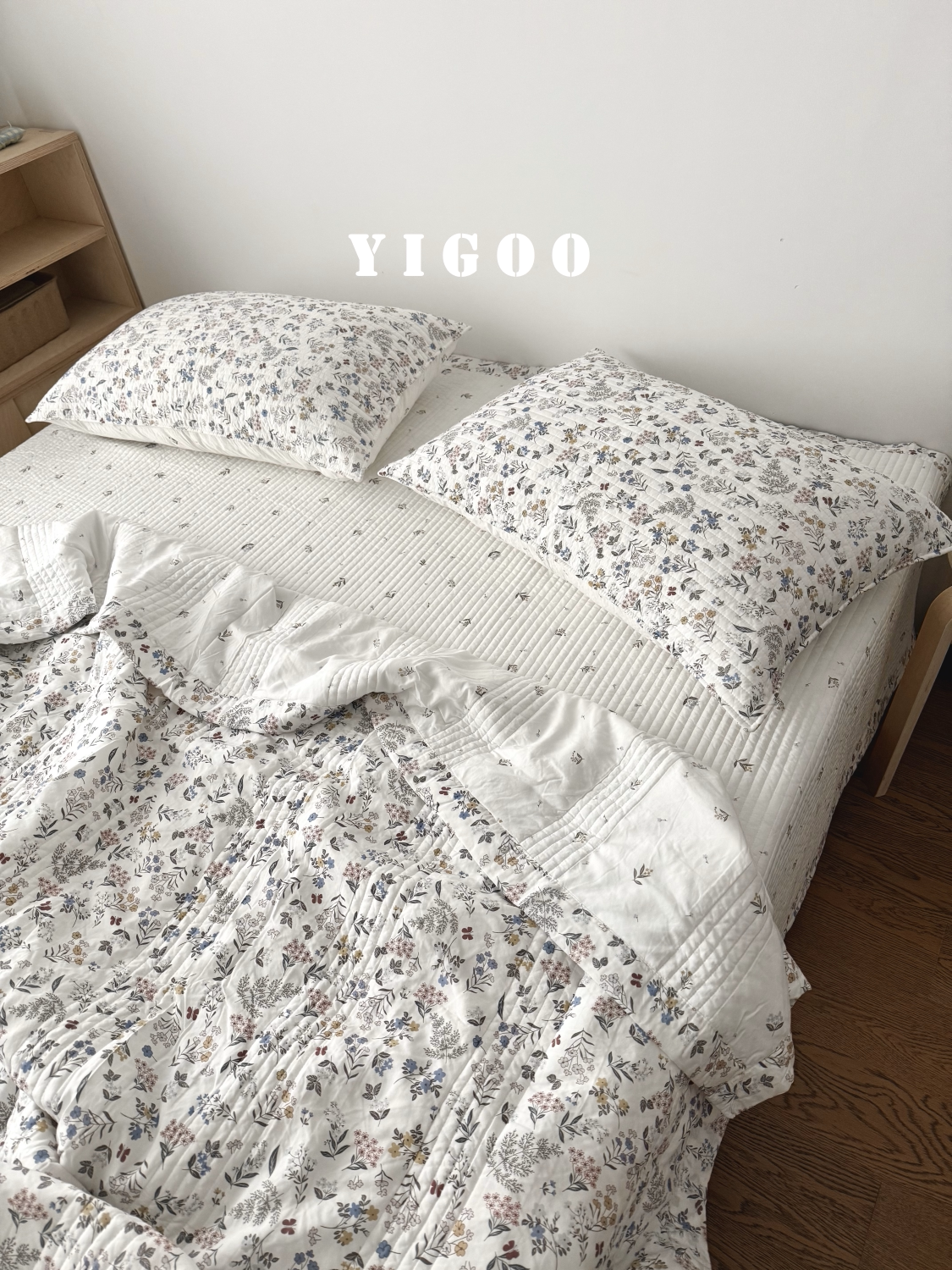 Летний корейский охлаждающий модал двусторонний с мелким цветочным принтом стеганое покрывало летнее одеяло комплект из 3-4 предметов с ватной простыней