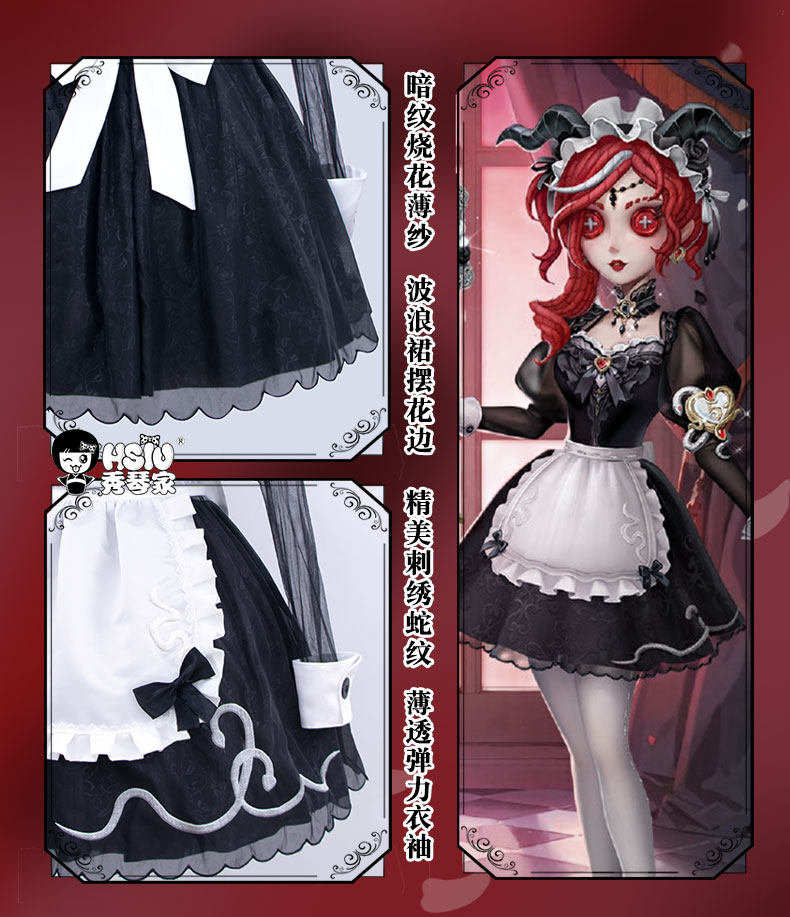 Game Identity V Priestess Cosplay Perücke Rosa Rote Hexe Kostüm Set Halloween 10