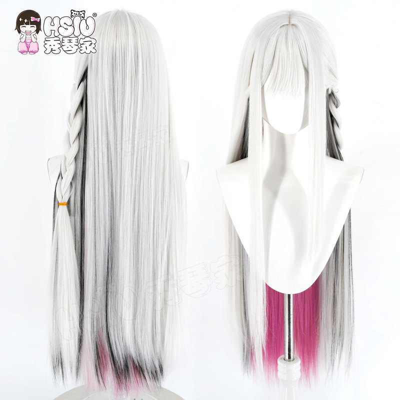 Xiuqin'S崩坏星穹铁道 (Honkai: Star Rail) Xu Zhaoyao Cosplay Wig, White Mixed Fluffy Layered Pink Style