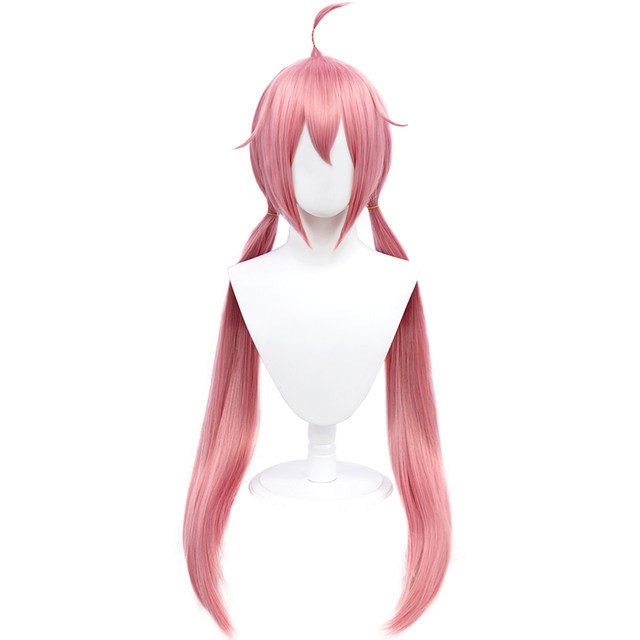 Hidekoto swaying camping Kakamigahara Nadeshiko cosplay wig pot double ponytail cos ຜົມປອມ