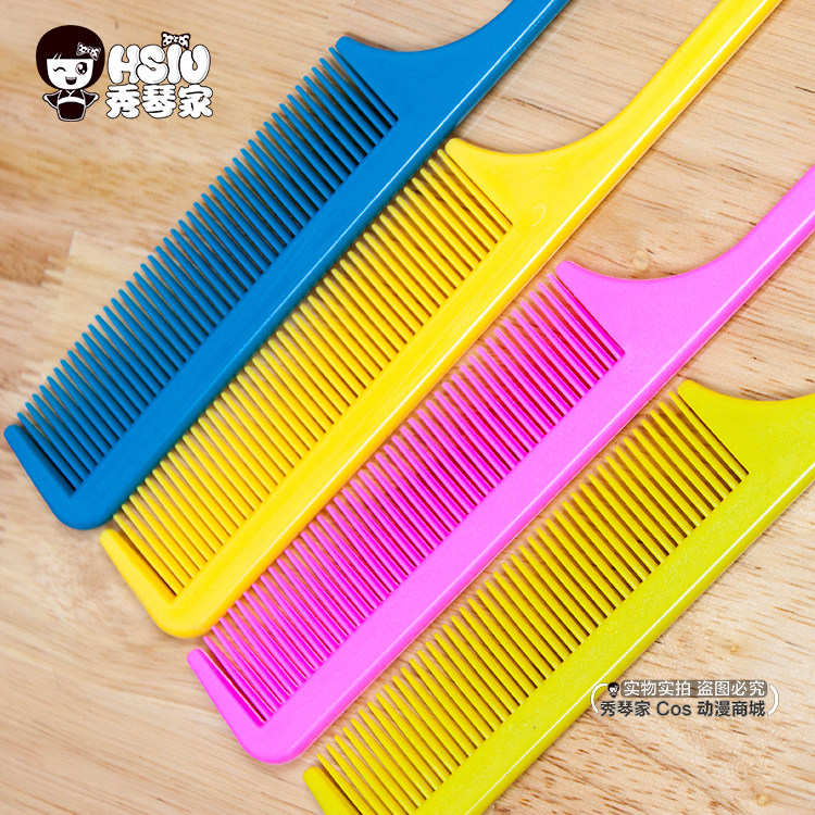 (Xiuqin home _ Pointed tail comb)Dense tooth comb Wig special care tools cos comb Plastic professional hair comb