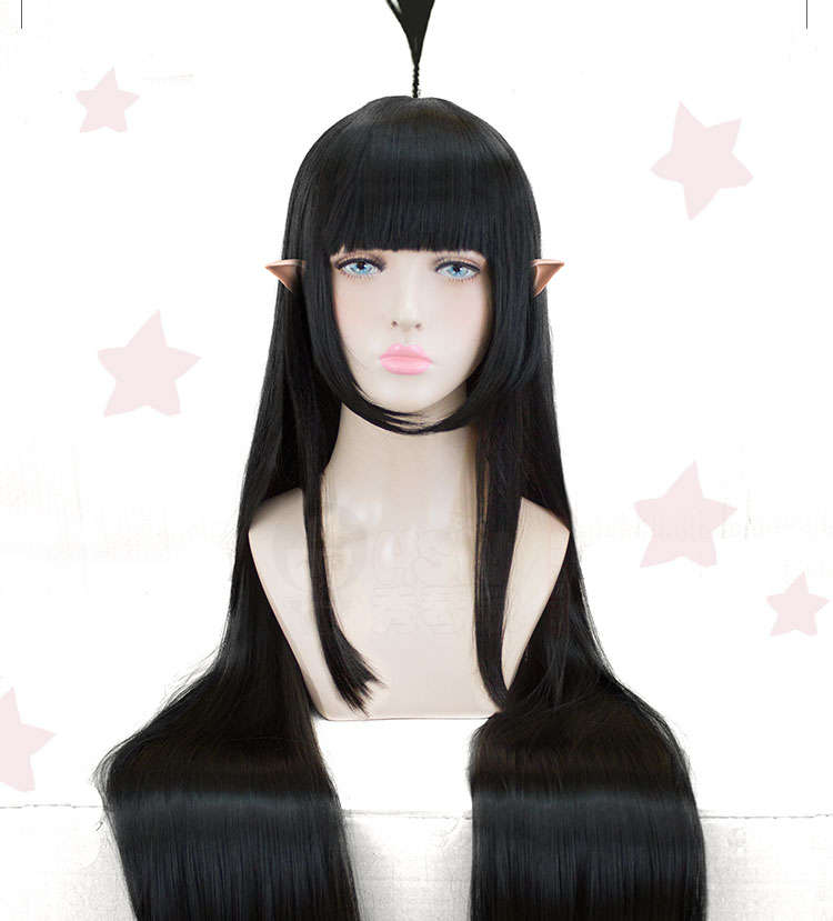 [Hiển thị các nhà piano Kelly cos tóc giả] "Bump thế giới" cosplay giả tóc Đen dài thẳng tóc hoạt hình đồ cosplay mèo