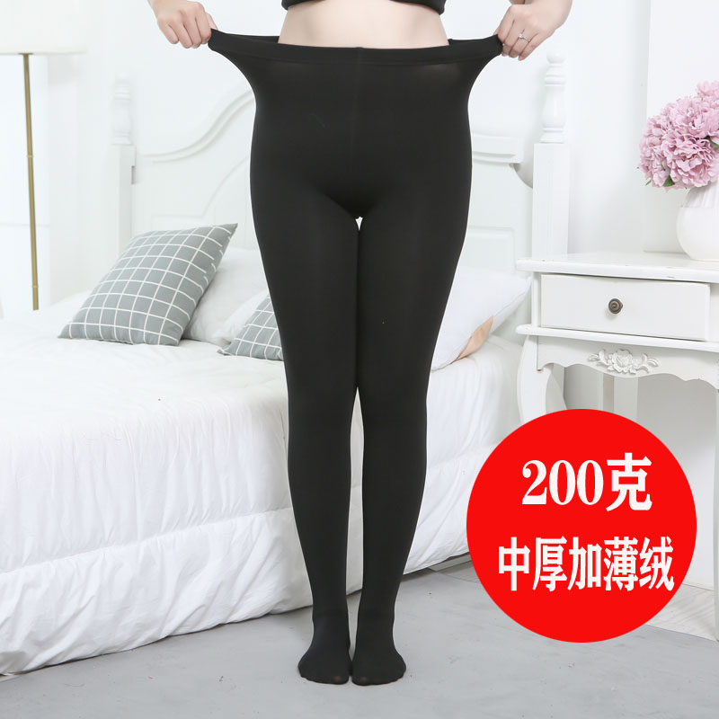 Mùa thu và mùa đông cộng với nhung cộng pantyhose dày vớ phụ nữ MM200 mỡ pounds eo cao cộng với sự gia tăng mỡ mã để giữ xà cạp ấm.