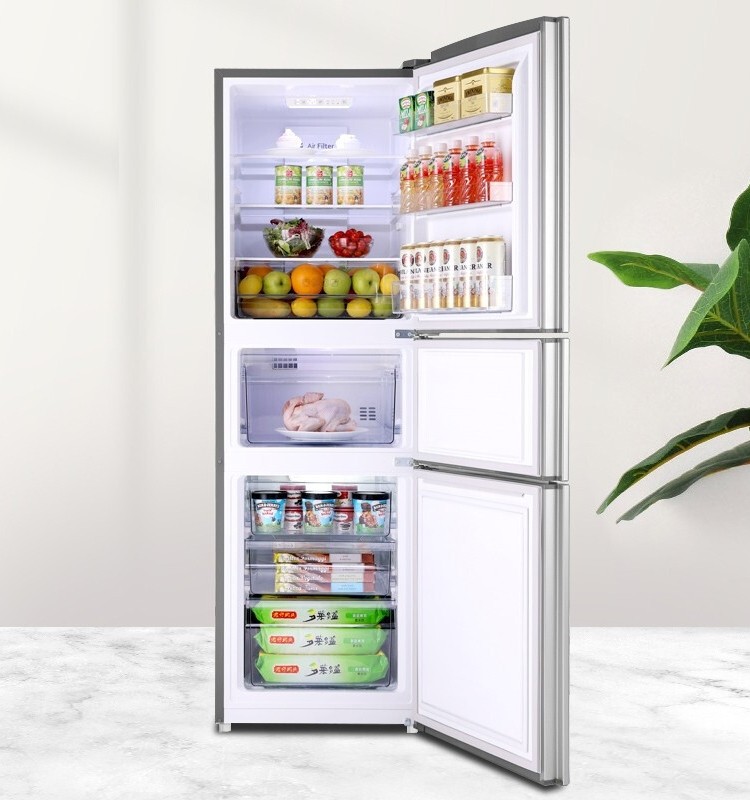 Rongsheng Refrigerator, Three-Door, First-Level Inverter, Frost-Free, Energy-Saving Household Freezer and Refrigerator Bcd-252Wd18Np
