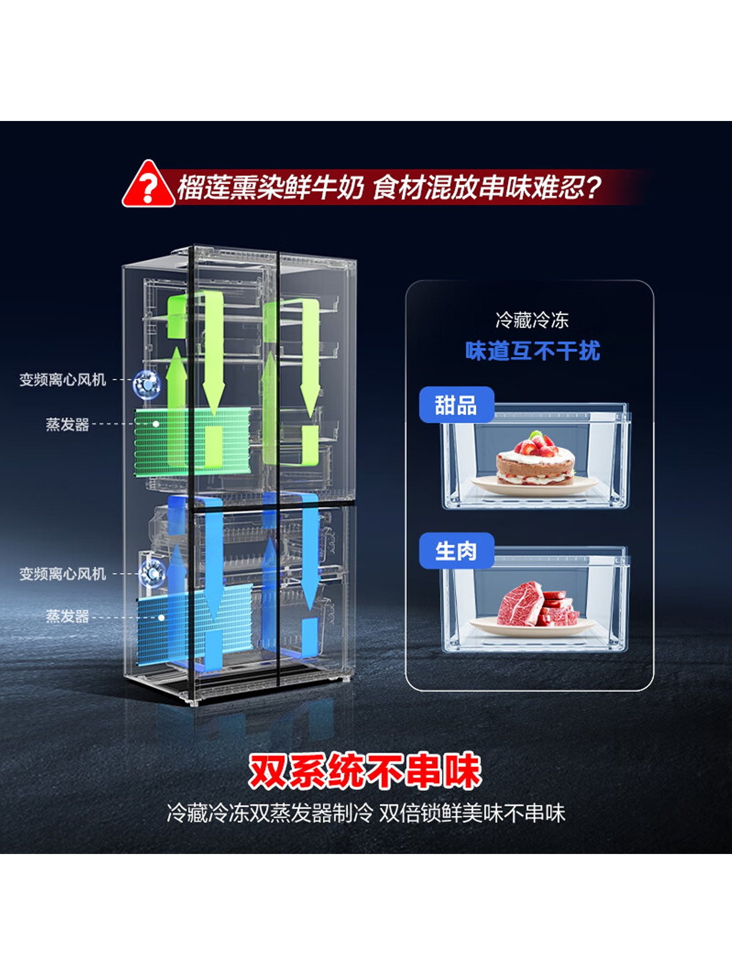 Rongsheng Refrigerator for Home Use, Cross-Door Four-Door Dual System Dual Circulation Inverter Active Sterilization Bcd-501Wd3Fpz