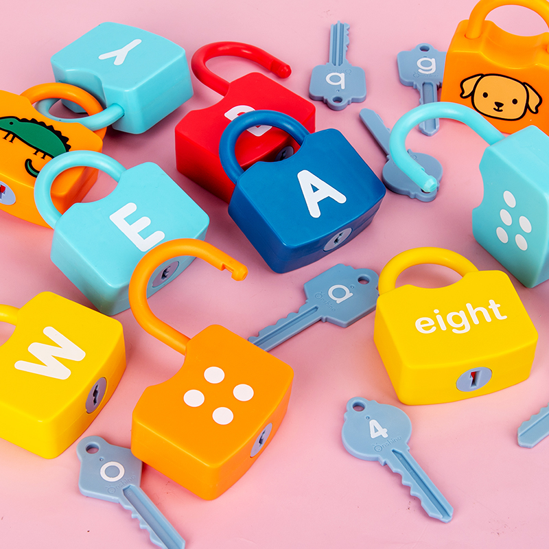 Montessori Children Open Early Teaching Toys Baby Digital Letter Key Lock with Montson Puzzle