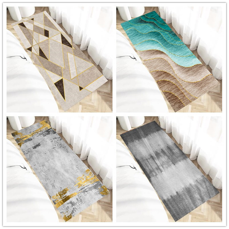 Nordic Silence Wind Bed Front Rug Bedroom Bedside Blanket Strip Minima Modern Ground Mat Light Lavish Home Kitchen Machine Wash-Taobao
