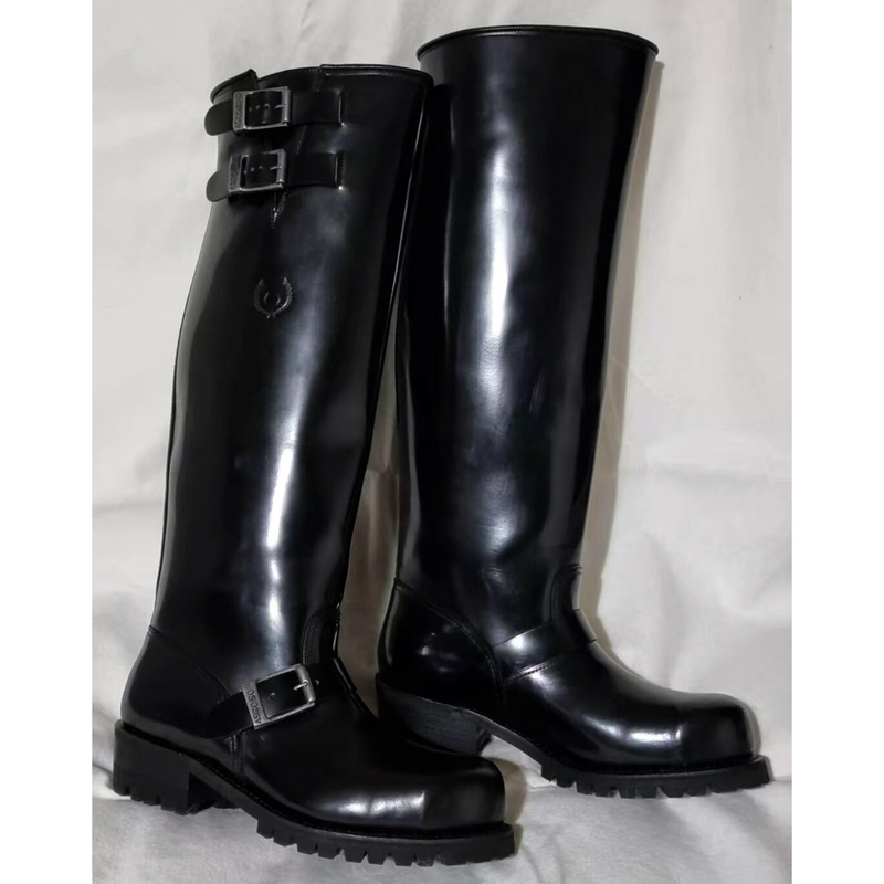 Spanish Dark Retro Motorcycle Rider Boots Men's Amekaji Engineer Boots Stylish Long Boots High Boots