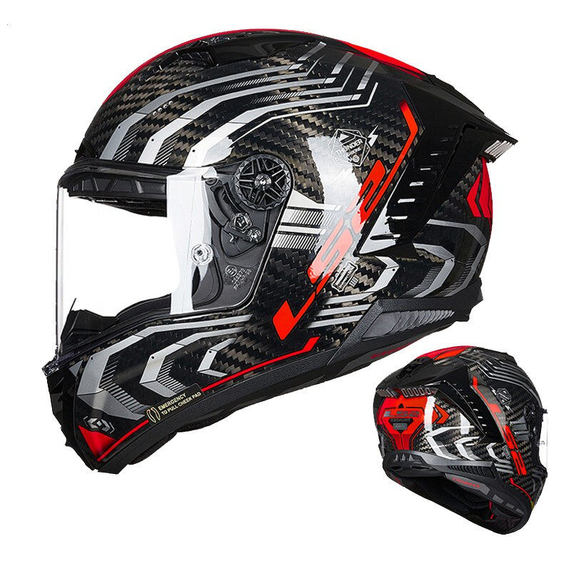 LS2 LS2 FF805 6K 6K fiber safety helmet locomotive full helmet male and female autumn winter anti-fog helmet track locomotive helmet spot