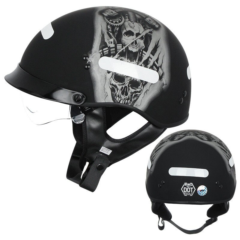 Taiwan SOL SH-1 locomotive safety helmet male and female summer semi-helmets electric light Harley safety helmet Four Seasons