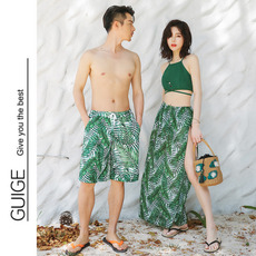 Купальник для пары 情侣装情侣泳衣女套装情侣款情侣沙滩套装海边夏天性感蜜月泳衣