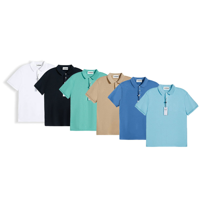 American Classic Custom Slim Soft Water-Soluble Cotton Color Horse Embroidery Slim Fit Lapel T-Shirt 26042205