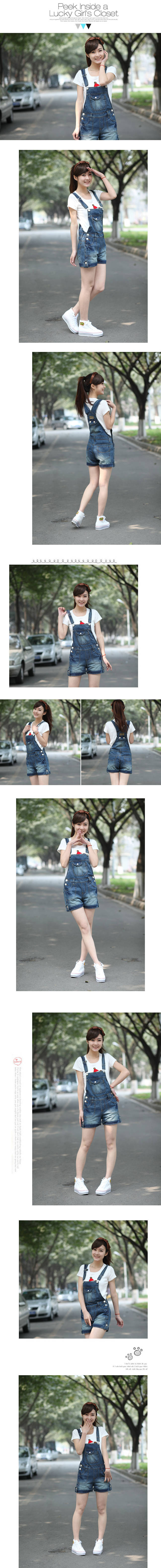 2018 mùa hè cô gái mới denim overalls bộ 12-15 tuổi trẻ em Hàn Quốc phiên bản của các dây đeo lỏng quần short