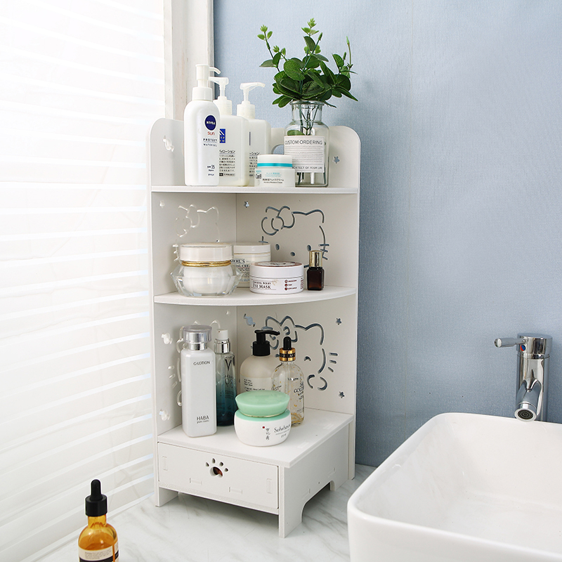 Toilet Kitchen Corner Cabinet Bathroom Cosmetics Desktop Washbasin Corner Triangular Bathroom Cabinet Storage Rack