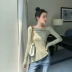 Phiên bản Hàn Quốc mới hoang dã bất thường Slim mỏng đầu mùa thu đáy áo sinh viên áo thun dài tay áo mùa thu nữ thủy triều Áo phông