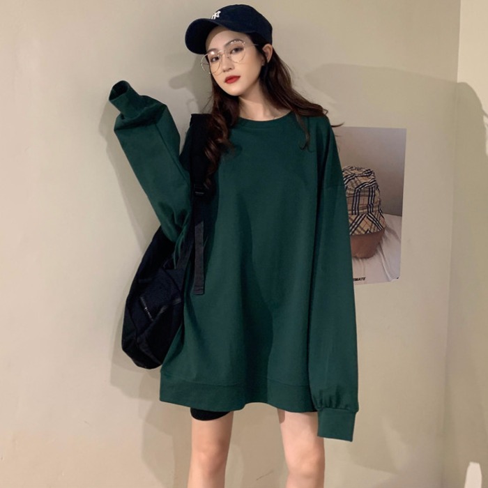 Early spring 2022 new leisure Long sleeves thick cotton T jacket Female Korean version loose BF Lazy Wind Student Sets of jacket Tide