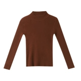 Осенний свитер, трикотажный лонгслив, высокий воротник, в обтяжку, по фигуре