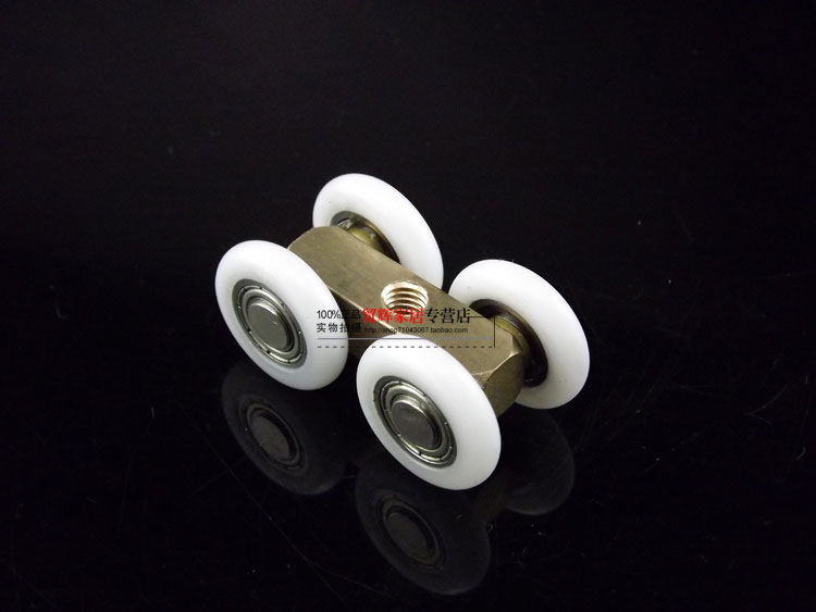 Special price shower room four-wheel bathroom moving door wheel flush shower room sliding door pulley glass door copper rod small hanging wheel