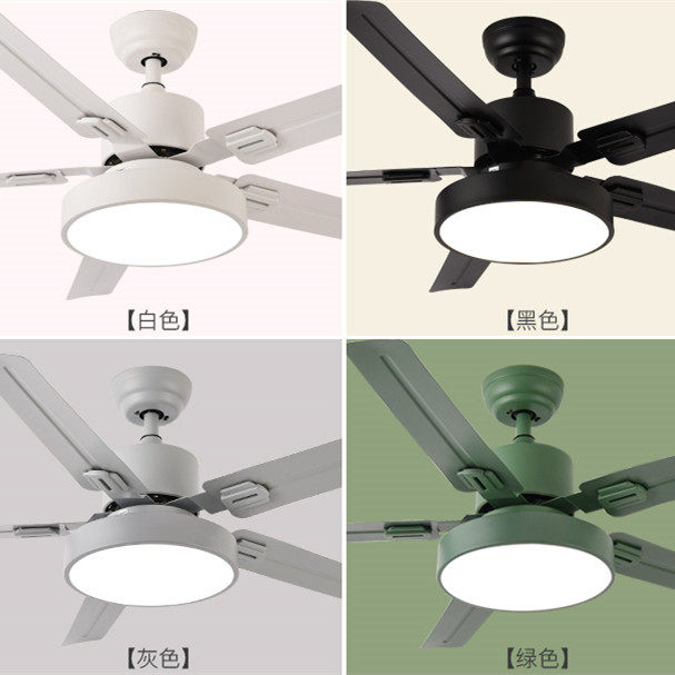 Ceiling fan lamp modern minimalist Nordic living room household iron leaf electric fan chandelier 52 inch bedroom dining room ceiling fan lamp