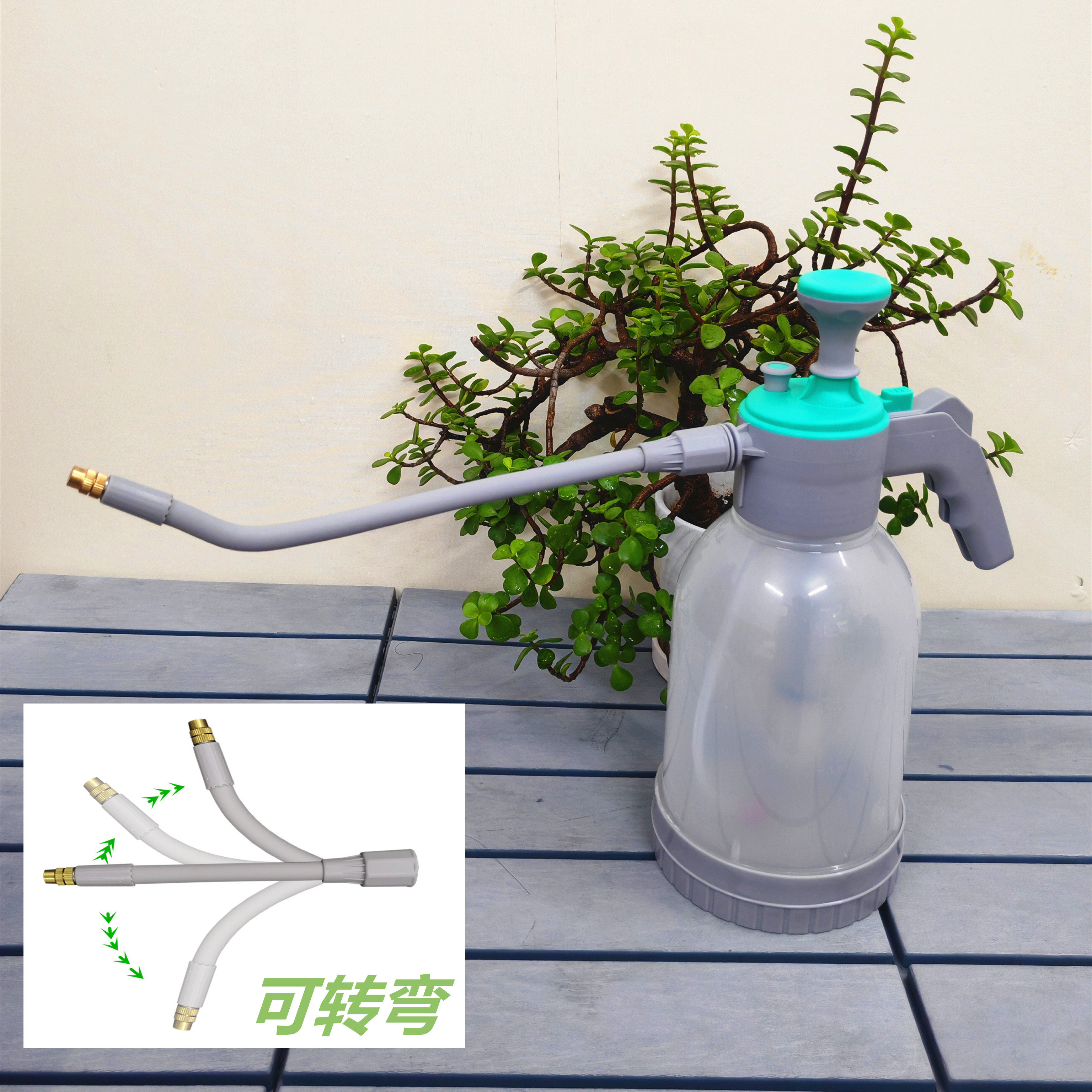 大容量2L气压浇花喷壶洒水壶防疫消毒高压喷雾器喷打药万向杆