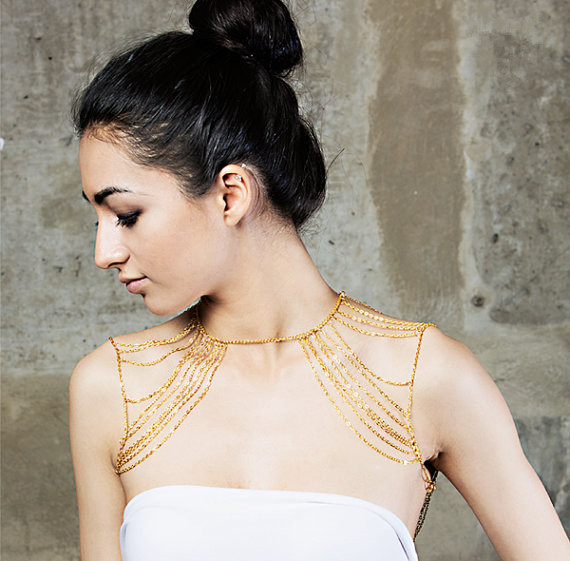 alloyBody chain (Gold + black chain)NHGY0582-Gold + black chain