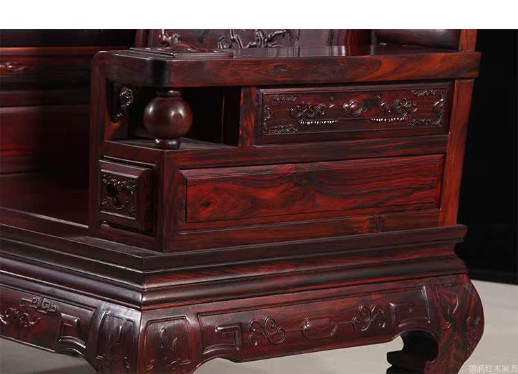 Indonesia sofa gỗ gụ đồ nội thất bằng gỗ cổ điển Trung Quốc khắc gỗ hồng đen gụ phòng khách hiện đại kết hợp sẵn sàng - Ghế sô pha ghế sopha giường