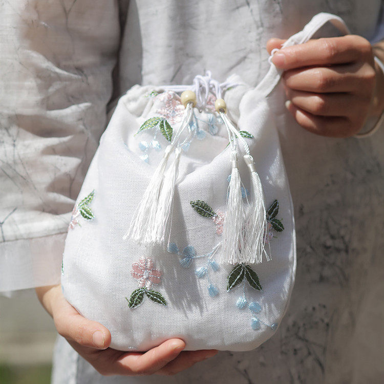 Bag women's new Sen series Chinese style ancient style bag canvas messenger bag fairy purse all-match daily Hanfu bag