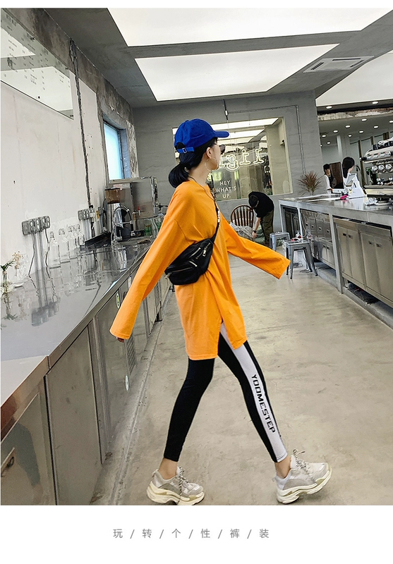 Quần legging lụa băng giá mỏng cho nữ mùa hè eo cao co giãn Kích thước lớn cộng với phân chín quần mặc quần bó sát - Quần tây thường