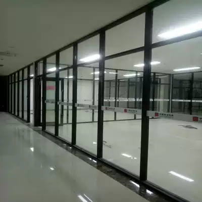 Dongguan office glass partition soundproof wall built-in double glass louver aluminum alloy tempered glass finished high partition wall