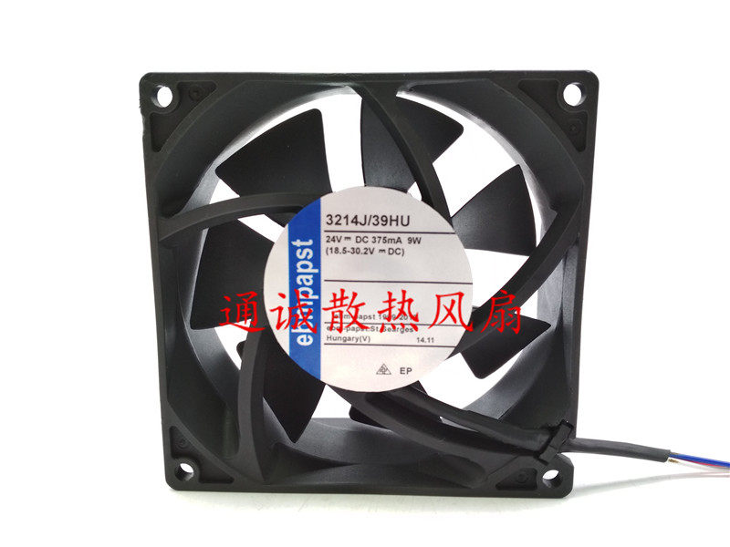 3214J 39HU 24V 375mA 9W New ebmpapst 9cm 3-wire high-end devices fan