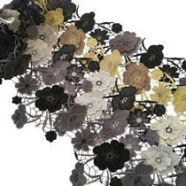 Double layer water soluble embroidery lace lace floral edge gold thread silver curl color DIY clothing handmade accessories Lower swing accessories
