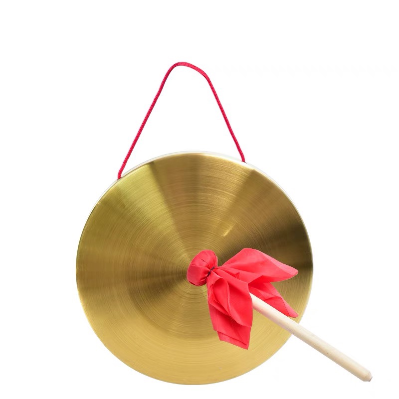 Three-sentences-half suit Tonggong drum Bright Pure Bronze Color Gong Drum Instrument 15 cm 32cm42 cm Flood Warning-Taobao