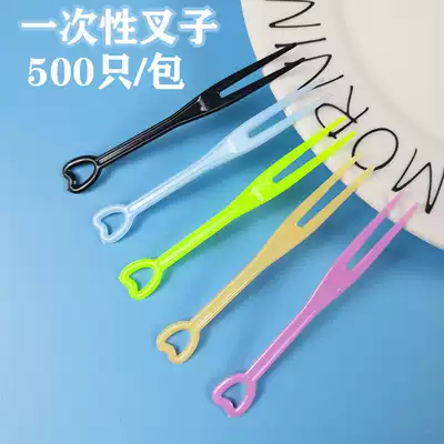 Disposable fruit fork fruit fruit dessert fork independent packaging fruit fork creative creative fruit fork fresh material heart fork